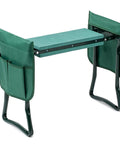 Garden Kneeler And Seat With Soft EVA Foam Pad, Foldable Kneeling Bench, 2 Tool Pouches Included, Heavy Duty Steel Frame, Green