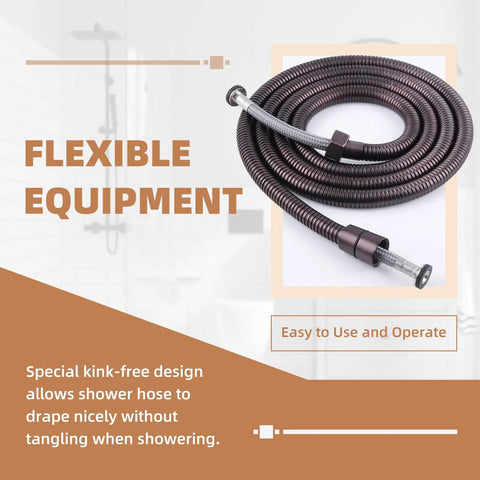 Oil Rubbed Bronze 79 Inch Stainless Steel Handheld Shower Hose Replacement With G One Half Thread Flexible Extra Long