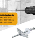 Heavy Duty Toggle Bolt Kit 192 Piece Drywall Anchors And Screws Set With Wing Nuts Washers Spacers One Eighth Inch For Tough As Nails Mounts In Walls And Ceilings, drill hole guide