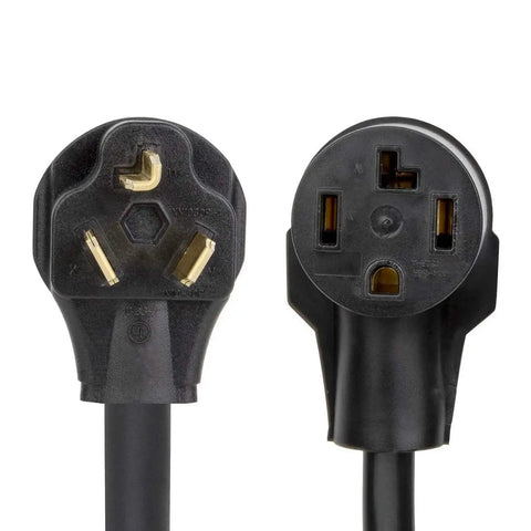 Beat Range Anxiety With Heavy Duty Universal Ev Charger Adapter Convert Dryer Plug To Outlet Level One And Two Electric Vehicle Charging Cable 220 Volt Nema Evse Connector, showing the plug shape and connector.