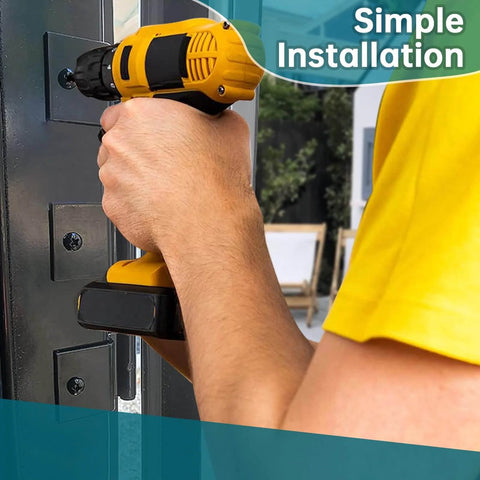 Entry Door Replacement Hinge Kit For RV And Camper Friction Door Hinge Set installation with power drill on door frame