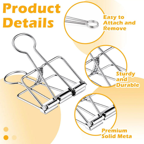 8 Pack Heavy Duty Balloon Arch Clips Set detailing sturdy metal clamps for backdrops, measures 3.8 x 2 inches, silver finish.