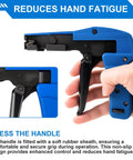 Heavy Duty Die Cast Steel Cable Tie Gun With Flush Cut Fastening Tool Ergonomic One Hand Use Adjustable Tension Settings
