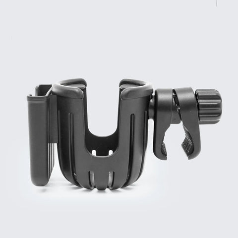 2 In 1 Cup Holder Attachment For Q1 Wagon Only, With Secure Grip And Easy Access, Holds Most Bottles Up To 3.45 Inches, Black