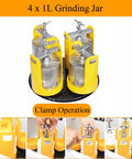 4L Planetary Ball Mill With Four 1000ml Jars Ceramic Grinding Machine for Lab, clamp operation and jar details