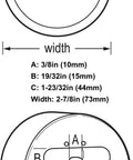 Diagram showing dimensions of Two Pack 6271KA ProSeries BeefedUp Hidden Shackle Padlocks 2 7 8 Inch Rekeyable Pin Tumbler Keyed Alike Chrome