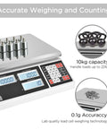 10Kg Digital Counting Scale With 0.1g Precision For Inventory And Parts, No-Fuss Piece Counting, RS232 Port, digital display, weights