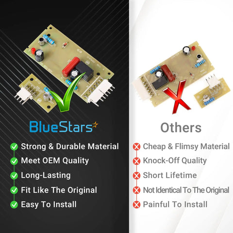 Comparison of upgraded ice maker sensor control board kit for refrigerator replacement 4389102 W10757851 with others.