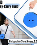 Person carrying Upgraded Foldable Stool Set Of 2 Portable Collapsible Chair For Fishing And Outdoor Adventures Grab And Go Convenience