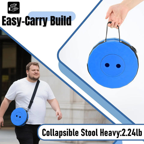 Person carrying Upgraded Foldable Stool Set Of 2 Portable Collapsible Chair For Fishing And Outdoor Adventures Grab And Go Convenience