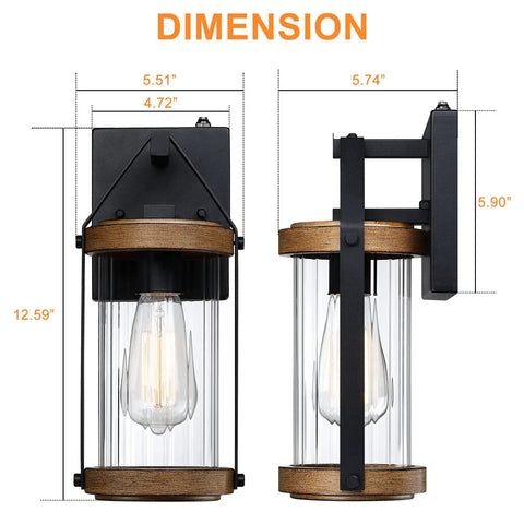 Outdoor Dusk To Dawn Sensor Wall Sconce Lighting No Brainer Hands Free Operation anti rust metal dimensions