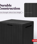 30 Gallon Outdoor Resin Storage Box That Doubles As A Patio Side Table For Pool And Garden Gear All Weather Durable With A Wood Look Finish
