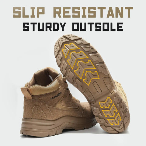 Steel Toe Work Boots For Men And Women Lightweight Slip Resistant High Top Safety Shoes With Puncture Proof Construction