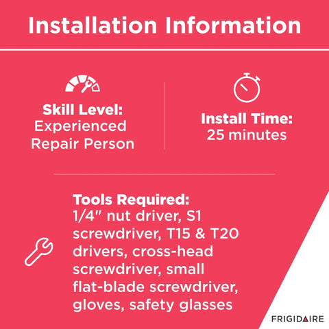 Installation guide for Stovetop Radiant Surface Element 316282101 with required tools and estimated time