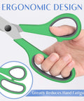 Heavy Duty All Purpose Scissors For Office School Kitchen And Crafts With Sharp Stainless Steel Blades And Ergonomic Non Slip Soft Grip Handle For Smooth Cuts, green ergonomic handle