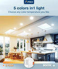 5 Or 6 Inch LED Recessed Lighting Kit, 12 Pack, 1050LM, Dimmable, IC Rated Retrofit, ETL Listed, kitchen light settings