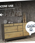 Heavy Duty Sliding Door Support Wheels With Adjustable Caster Rollers And Precision Bearings Smooth Operator Barn Door Hardware Replacement No Fuss For Closet Bedroom Home Upgrade Setup on a dresser.