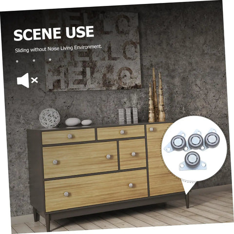 Heavy Duty Sliding Door Support Wheels With Adjustable Caster Rollers And Precision Bearings Smooth Operator Barn Door Hardware Replacement No Fuss For Closet Bedroom Home Upgrade Setup on a dresser.