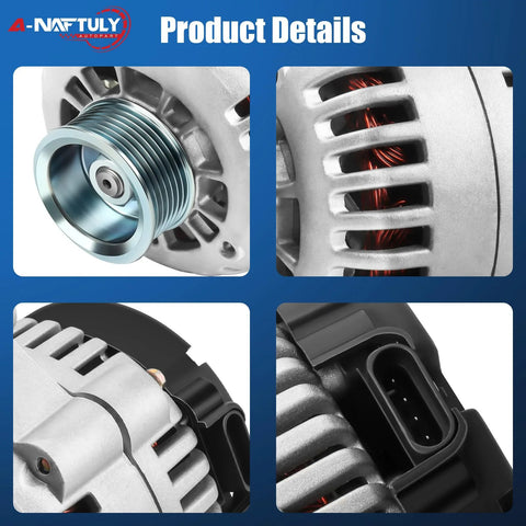 Detailed view of Alternator Replacement For 2000-2005 Chevy Silverado 1500 2500 3500 Tahoe Suburban Avalanche GMC Sierra Yukon Cadillac Escalade With 4.3L 4.8L 5.3L 6.0L Engines, 105 Amp High Output Auto Electrical Component