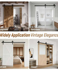 Beefy Sliding Barn Door Hardware Kit 20ft Rail Single Set Carbon Steel Track System installed in various home settings