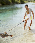 Father and son using Retractable Fishing Gaff Stainless Steel 6 Foot Telescopic Gaff Pole With 8mm Screw Hole For Harpoon Rigs