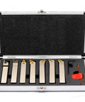 Heavy Duty Five Eighths Inch Shank Indexable Lathe Turning Tool Holder Set Nickel Plated 7 Piece CNC Metal Lathe Cutting Tools