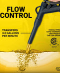 Portable Fuel Transfer Pump With Rubber Hose Battery Or USB C Powered Heavy Duty 4.3 Foot Hose Safety Nozzle Quick Transfer Of Gas