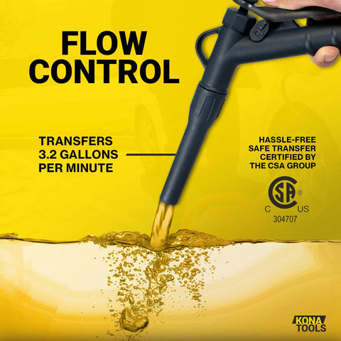 Portable Fuel Transfer Pump With Rubber Hose Battery Or USB C Powered Heavy Duty 4.3 Foot Hose Safety Nozzle Quick Transfer Of Gas