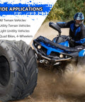 Two Pack 22x10-10 ATV UTV Tubeless All Terrain Mud Trail Sand Off Road Tires With Beefed Up Heavy Duty Tread and ATV on trail