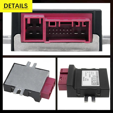 BMW Upgraded Fuel Pump Relay Control Module Plug And Play Replacement For X3 X4 X5 X6 228i 320i 328i 335i 335D 428i 435i 528i Direct Fit Hassle Free Install With Durable Construction Improves Fuel Delivery And Engine Start Reliability, black metal relay module with pink connector