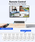 Remote control feature of 4K 8MP POE Security Camera System With Auto Tracking And Two Way Audio Rock Solid Outdoor PTZ IP Cameras Dual Lens 4096x2160 Home Surveillance Kit For Day And Night Monitoring, showing operation with a remote and visual display setup.
