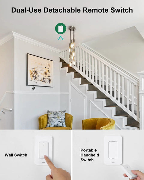 3 Way Wireless Light Switch And Receiver Kit With 200ft RF Range Remote Control for use with ceiling light