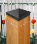 Heavy Duty Aluminum Pyramid Post Cap For 6 By 6 Wood Posts Matte Black Powder Coated Finish Weather Resistant