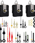 Three Piece Silent Clock Mechanism Kit With Eight Short Hands Battery Operated Quartz Movements In 16Mm 20Mm And 23Mm Shaft Lengths