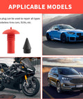 Tire Repair Kit With 90 Mushroom Plug Heads For Tubeless Tires Fast Patch 2.0, cars and vehicles applicable models shown