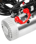 12V DC Double Acting Hydraulic Pump Power Unit With 6 Quart Tank For Lifting And Lowering Dump Trailers And Trucks close-up view