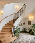 Elegant staircase with Two Pack Crystal Wall Sconces Modern Bedside Lights With E26 Sockets Hardwired Wall Mounts in hallway