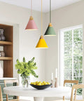 Cone Pendant Lights 3 Pack For Kitchen Island Small Nordic Barn Style Pendant Fixtures Pink Indoor Ceiling Lighting