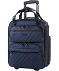 Underseat Carry On Luggage For Women, 16 Inch Lightweight Overnight Bag, Durable Water Resistant Underseat Suitcase, Navy Color