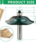 Diagram of Pro Grade 3 Piece Cabinet Door Router Bit Set With One Half Inch Shank Includes Raised Panel Bits showing dimensions