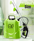 Cordless Backpack Sprayer 3 Gallon With Digital Display And Adjustable Pressures Electric Pump Sprayer With Two Point Two Amp Hour Battery Telescopic Wand Five Nozzles For Yard And Garden No Fuss Easy To Use Long Battery Life shown with dimensions