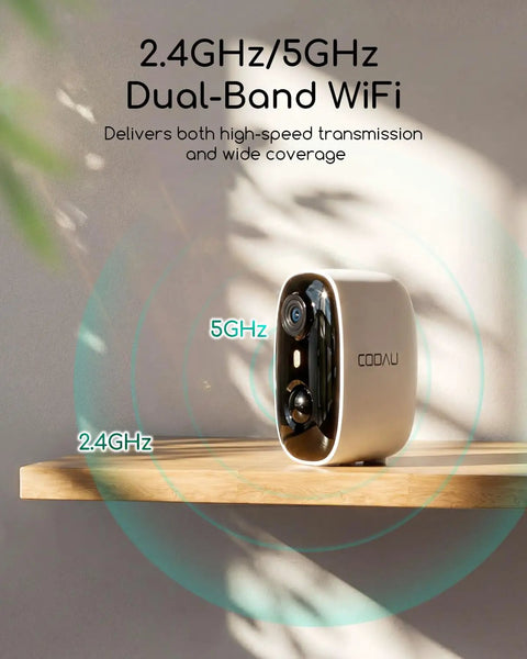 4MP Wireless Outdoor Security Camera Solar Powered No Subscription PIR Detection 2.5K Color Night Vision Wide Area Coverage