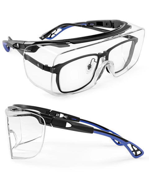 Over Glasses Safety Goggles With Anti Fog Lenses ANSI Z87 1 Certified Scratch Resistant Side Shield Protection displayed on surface