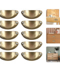 Ten Piece Set Antique Style Iron Cabinet Handles Cup Pulls 81 By 35 Millimeter Rustic Drawer Pulls Hardware For Kitchen Cabinets And Furniture Replacement With Old School Charm