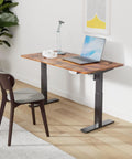 Electric Height Adjustable Standing Desk 48 By 24 Inches Sit Stand Computer Desk For Home Office Rustic Brown With Quiet Motor