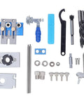 Woodworking Dowel Jig Kit Drill Guide Locator Pro Grade Adjustable Multifunctional Tool with accessories for precise alignment.
