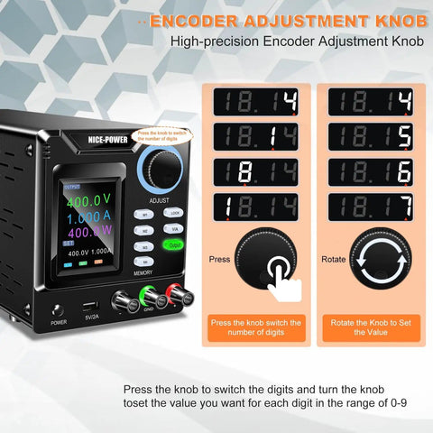 Dope High Voltage DC Power Supply 0 To 400 Volts And 0 To 1 Amp Bench Lab Regulated Power Source With Memory M1 M2 M3 M4