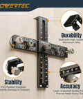 Cabinet Hardware Doweling Jig Kit With Titanium Coated Drill Bits For Knobs Handles And Pulls Includes Two Drill Bits