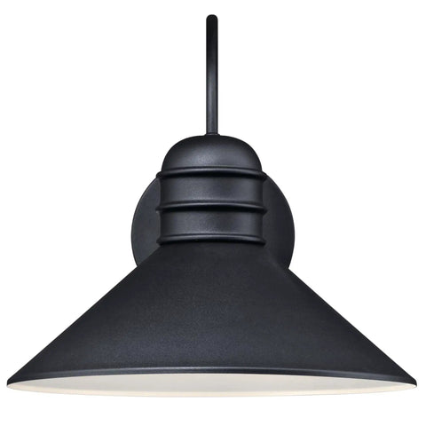 One Light Outdoor Wall Fixture In Textured Black Finish With Dark Sky Friendly Outdoor Rated Porch Lighting 6360800 Model Uses Up To 60 Watt Bulb Or LED Equivalent, front view