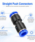 Get A Sweet Deal On This 60 Piece Air Hose Fittings Kit With Quick Push Connectors For All Your Pneumatic Needs Including Elbows Ttees Splitters And Straight Unions In Plastic That Makes Repairing And Routing Air Lines Super Easy And Fast Today. Straight push connector, 1/4 inch plastic, black and blue